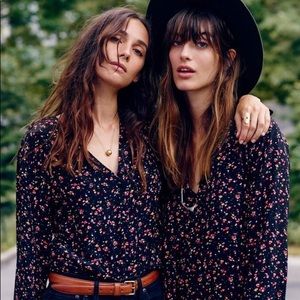 Madewell Sezane Elly Silk Dress in Floral